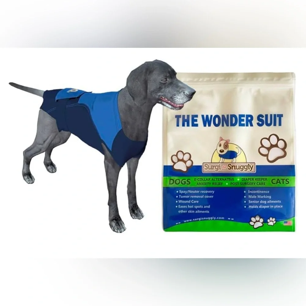Surgisnuggly The Wonder Suit for dogs cats pets blue size XL-long 60-80 pounds